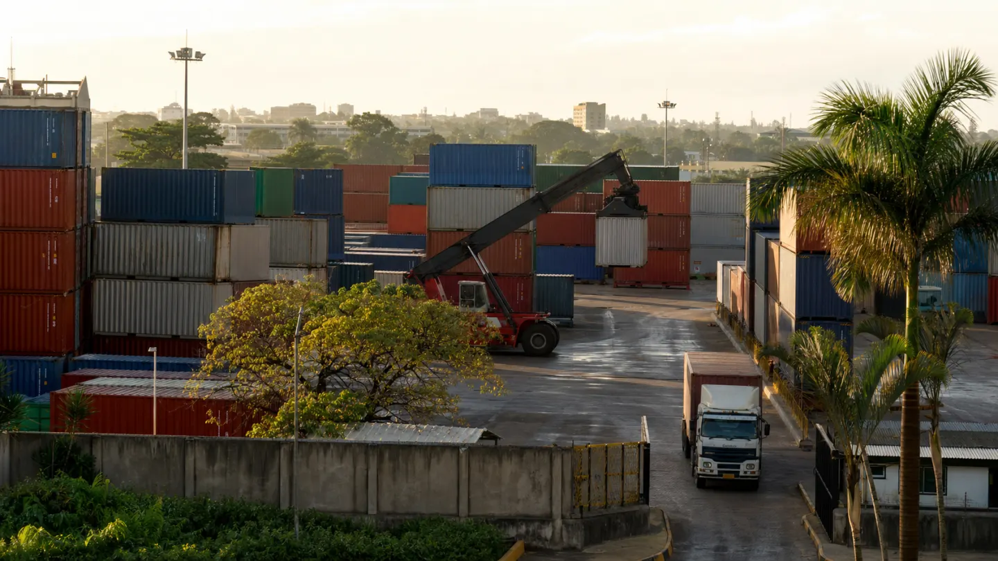Container handling at a Dar es Salaam inland depot