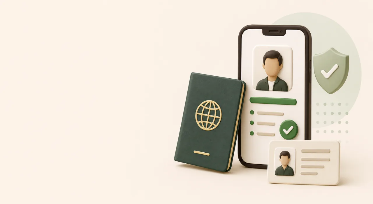 Secure digital identity verification with passport and ID card
