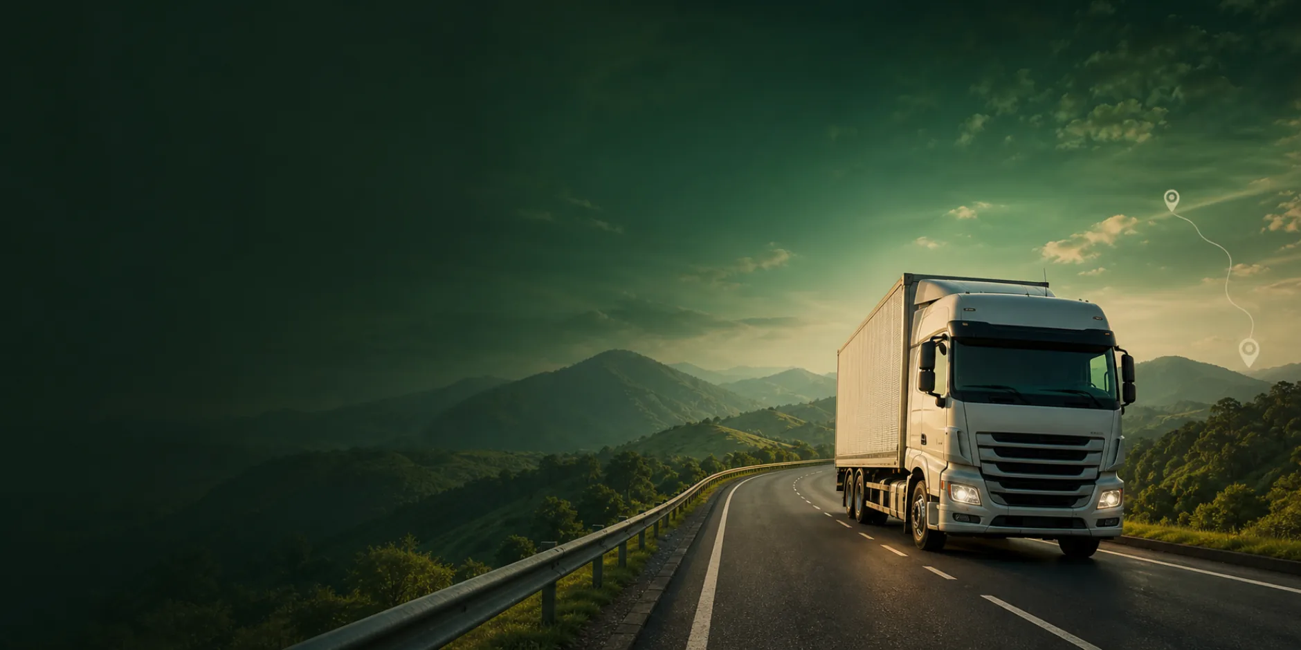 Freight truck travelling through the Tanzanian highlands